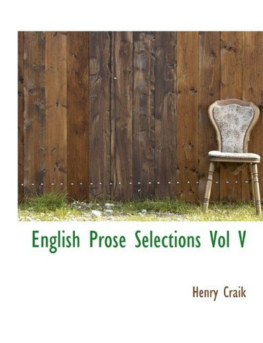Cover for Henry Craik · English Prose Selections Vol V (Hardcover Book) (2009)