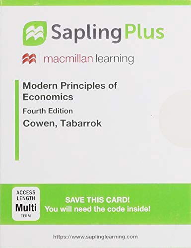 Cover for Tyler Cowen · SaplingPlus for Modern Principles of Economics (12 Month Access Card) (N/A) [4th ed. 2019 edition] (2018)