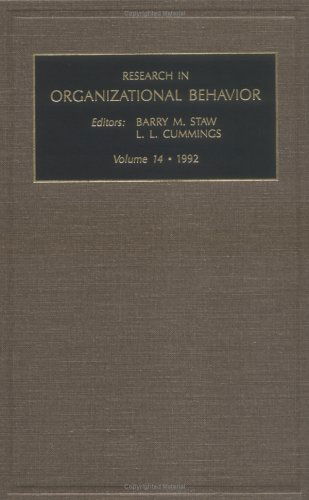 Cover for Staw, B.M. (University of California, Berkeley, USA) · Research in Organizational Behavior - Research in Organizational Behavior (Hardcover Book) (1992)