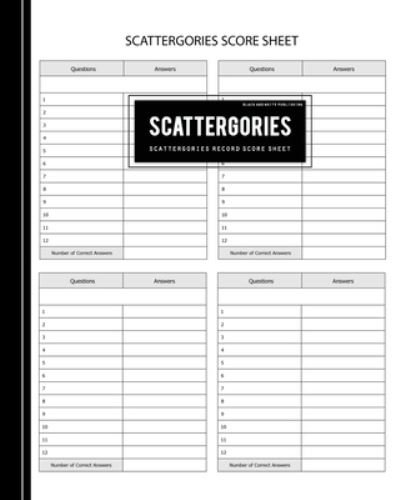 Black and White Publishing Scattergories Score Card - Black and White Publishing - Bücher - Independently Published - 9781654492427 - 2. Januar 2020