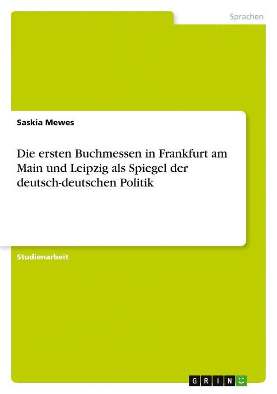 Cover for Mewes · Die ersten Buchmessen in Frankfur (Book)