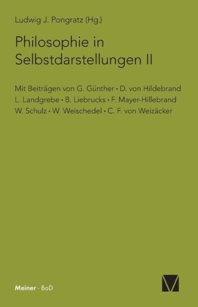 Cover for Ludwig J Pongratz · Philosophie in Selbstdarstellungen II (Taschenbuch) (1975)