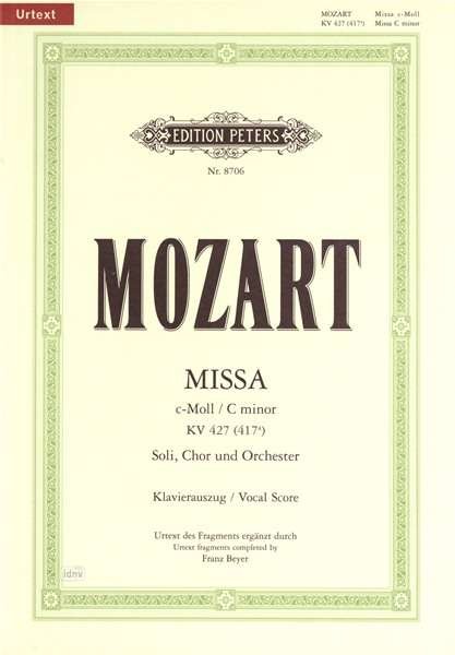 Cover for Wolfgang Ama Mozart · Mass in C minor K427 (Vocal Score) (Sheet music) (2001)