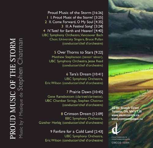 Proud Music of the Storm - Chatman / Ramsbottom / Ubc So / Pullan / Wilson - Música - CEN - 0773811030428 - 1 de novembro de 2009