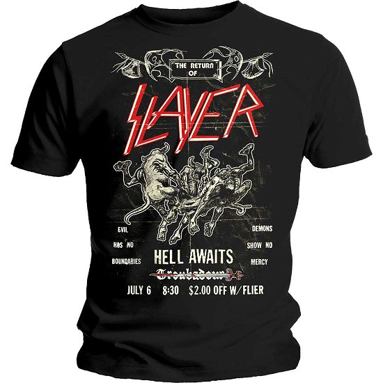 Slayer Unisex T-Shirt: Vintage Flyer - Slayer - Koopwaar -  - 5056170640428 - 