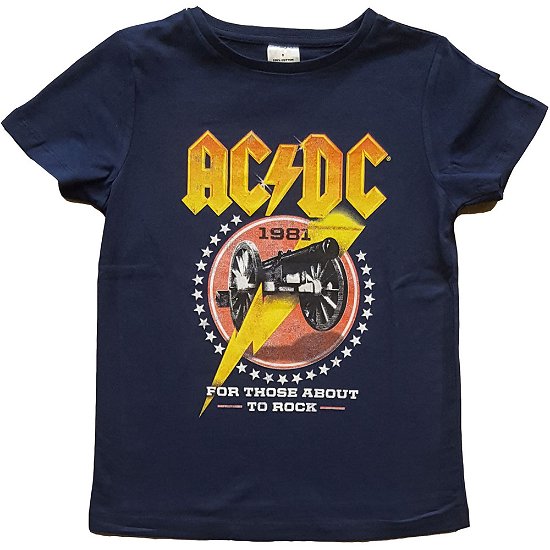AC/DC Kids T-Shirt: For Those About To Rock '81 (3-4 Years) - AC/DC - Produtos -  - 5056368670428 - 