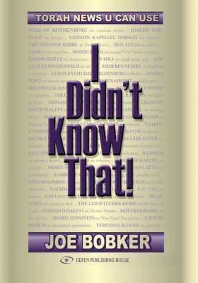 Cover for Joe Bobker · I Didn't Know That (Paperback Book) (2019)