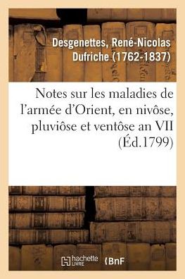 Cover for René-Nicolas Dufriche Desgenettes · Notes Sur Les Maladies de l'Armee d'Orient, En Nivose, Pluviose Et Ventose an VII (Paperback Book) (2018)