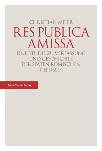 Cover for Meier · Res publica amissa (Book) (2017)