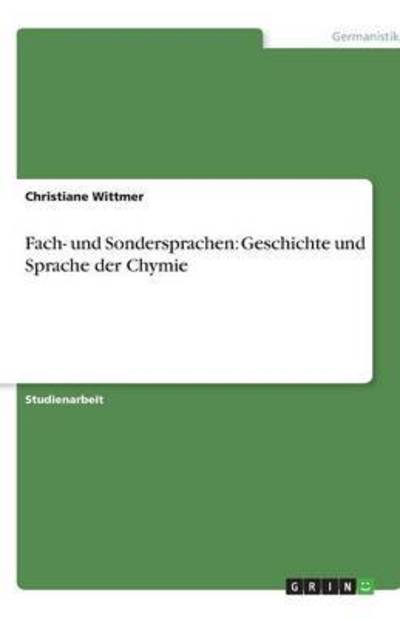 Cover for Wittmer · Fach- und Sondersprachen: Gesch (Book) [German edition] (2008)