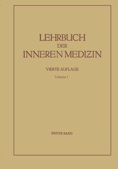 Cover for Gustav von Bergmann · Lehrbuch der inneren Medizin (Paperback Book) (1939)