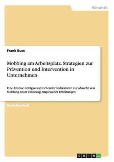 Cover for Buss · Mobbing am Arbeitsplatz. Strategie (Book) (2015)