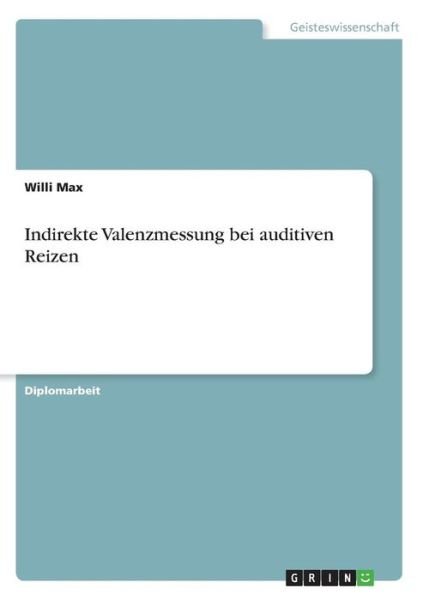 Cover for Max · Indirekte Valenzmessung bei auditiv (Book)