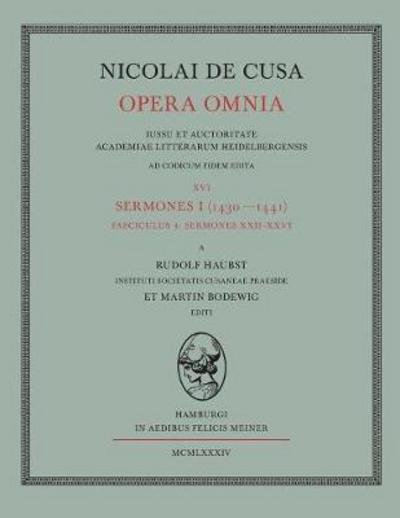 Cover for Hyeronimus a Montefortino · Nicolai de Cusa Sermones I (Bok) (1984)