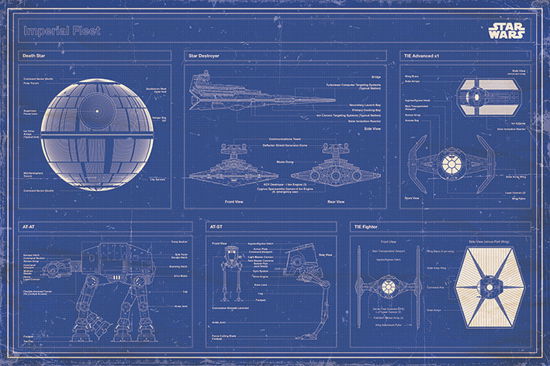 Star Wars: Imperial Fleet Blueprint (Poster 61X91,5 Cm) - Pyramid - Merchandise - Pyramid Posters - 5050574333429 - February 1, 2021