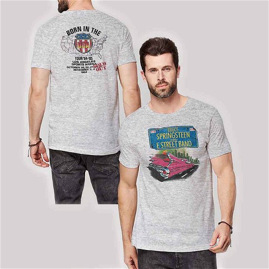 Cover for Bruce Springsteen · Bruce Springsteen Unisex T-Shirt: Pink Cadillac (Back Print) (T-shirt) [size S] [Grey - Unisex edition]
