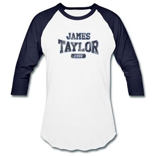 Cover for James Taylor · James Taylor Unisex Raglan T-Shirt: 2018 Tour Logo (Ex. Tour) (T-shirt) [size S] [White - Unisex edition]