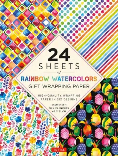 Cover for 24 Sheets of Rainbow Watercolors · Rainbow Watercolors Gift Wrapping Paper - 24 sheets: 18 x 24&quot; (45 x 61 cm) Wrapping Paper (Paperback Book) (2021)