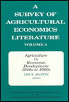 Cover for Lee Martin · Survey of Agricultural Economics Literature V4: Agriculture in Economic Development 1940s to 1990s (Hardcover Book) (1992)