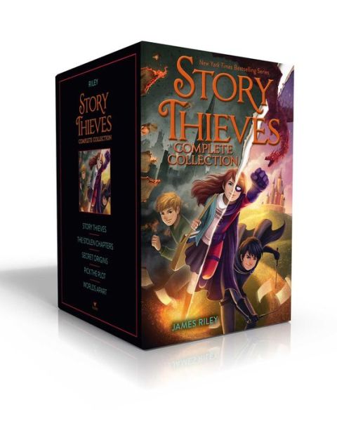 Cover for James Riley · Story Thieves Complete Collection: Story Thieves; The Stolen Chapters; Secret Origins; Pick the Plot; Worlds Apart - Story Thieves (Paperback Book) (2019)