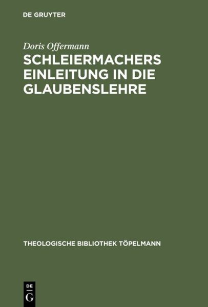 Cover for Offermann · Schleiermachers Einleitung in (Book) [German edition] (1969)