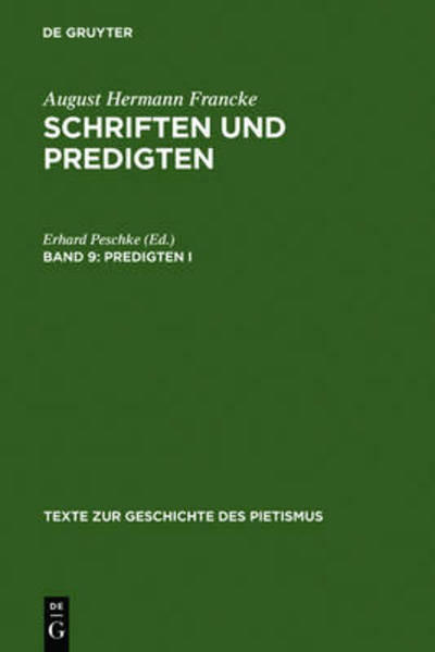 Cover for Francke · Schriften und Predigten.9/1 (Book) (1987)