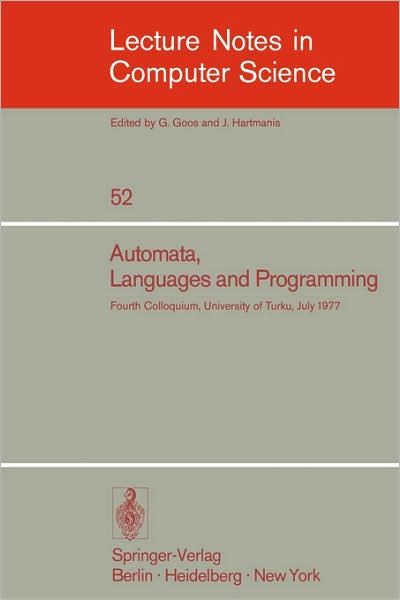 Cover for A Salomaa · Automata, Languages and Programming - Lecture Notes in Computer Science (Paperback Book) (1977)