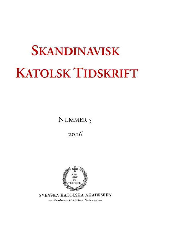 Cover for Skandinavisk Katolsk Tidskrift 5 (Paperback Book) (2016)