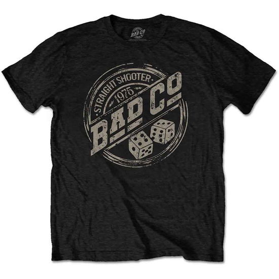 Cover for Bad Company · Bad Company Unisex T-Shirt: Straight Shooter Roundel (Black) (T-shirt) [size S] [Black - Unisex edition] (2020)