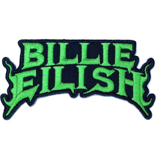 Billie Eilish Standard Woven Patch: Flame Green - Billie Eilish - Fanituote -  - 5056368633430 - 