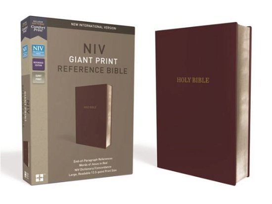 NIV, Reference Bible, Giant Print, Leather-Look, Burgundy, Red Letter Edition, Comfort Print - Zondervan - Bøger - Zondervan - 9780310449430 - 12. juni 2018