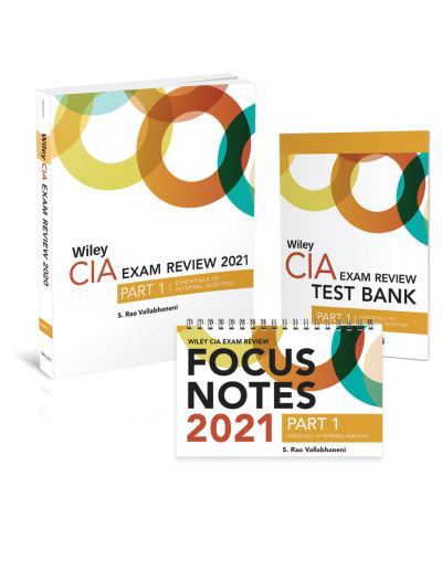 Cover for S. Rao Vallabhaneni · Wiley CIA Exam Review 2021 + Test Bank + Focus Notes: Part 1, Essentials of Internal Auditing Set (Paperback Bog) (2021)