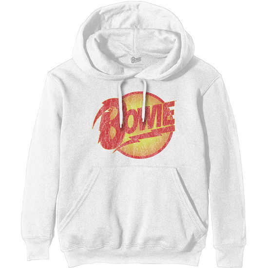Cover for David Bowie · David Bowie Unisex Pullover Hoodie: Vintage Diamond Dogs Logo (XX-Small) (Hoodie) [size XXS] [White - Unisex edition]