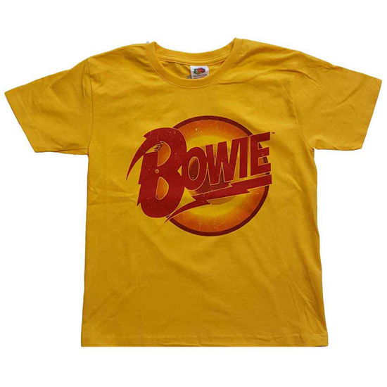 Cover for David Bowie · David Bowie Kids T-Shirt: Diamond Dogs Logo (Yellow) (7-8 Years) (T-shirt) [size 7-8yrs] [Yellow - Kids edition] (2024)