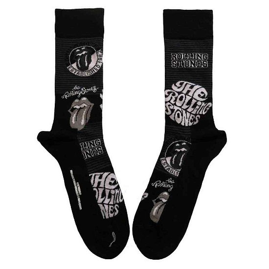 Cover for The Rolling Stones · The Rolling Stones Unisex Ankle Socks: Mono Logos (UK Size 7 - 11) (CLOTHES) [size M]