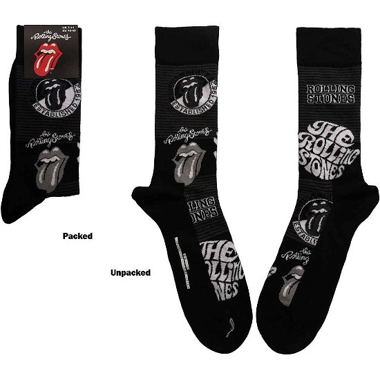 The Rolling Stones Unisex Ankle Socks: Mono Logos (UK Size 7 - 11) - The Rolling Stones - Merchandise -  - 5056368681431 - 