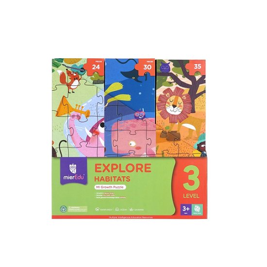 Cover for Mieredu · Puzzle 24-30-35 Pcs -  Level 3 - Explore Habitats - (me643) (Spielzeug)