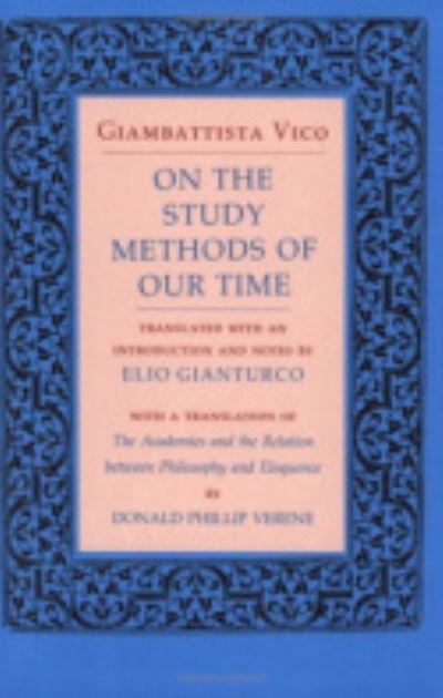 Cover for Giambattista Vico · On the Study Methods of Our Time (Hardcover Book) (1990)
