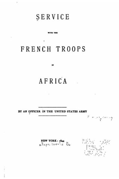 Cover for An Officer in the United States Army · Service with the French troops in Africa (Paperback Book) (2016)