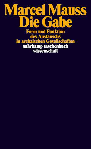 Cover for Marcel Mauss · Suhrk.TB.Wi.0743 Mauss.Gabe (Book)