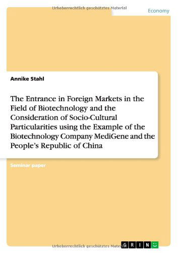 The Entrance in Foreign Markets i - Stahl - Books - GRIN Verlag - 9783640586431 - April 9, 2010