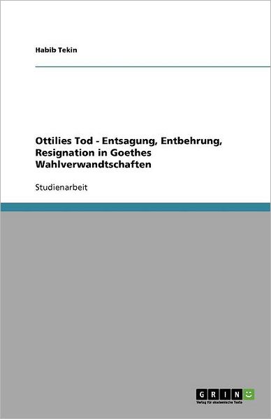 Cover for Tekin · Ottilies Tod - Entsagung, Entbehr (Book) [German edition] (2011)