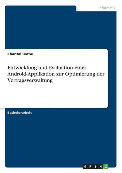 Cover for Bothe · Entwicklung und Evaluation einer (Book)