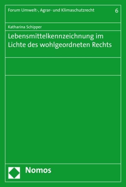 Cover for Schipper · Lebensmittelkennzeichnung (Book) (2015)