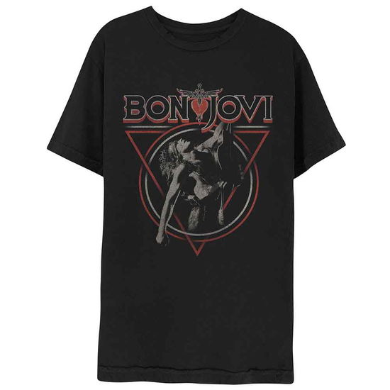 Bon Jovi Unisex T-Shirt: Triangle Overlap - Bon Jovi - Marchandise -  - 5056368671432 - 