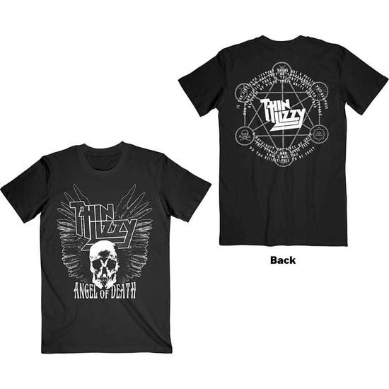 Cover for Thin Lizzy · Thin Lizzy Unisex T-Shirt: Angel of Death (Black) (Back Print) (T-shirt) [size S] (2022)