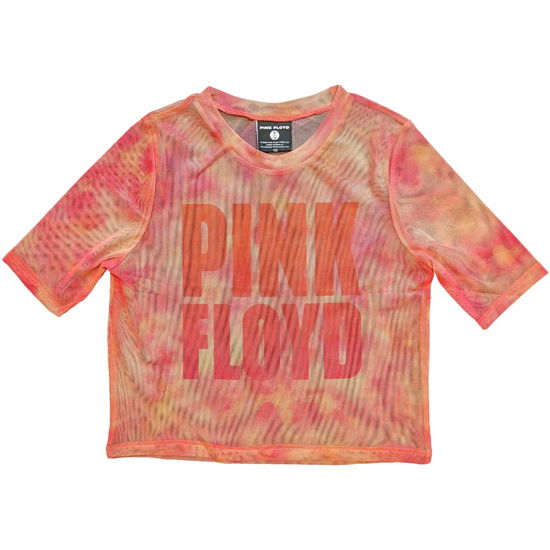 Pink Floyd Ladies Crop Top: Stacked Logo (Mesh) (XX-Small) - Pink Floyd - Merchandise -  - 5056561085432 - 