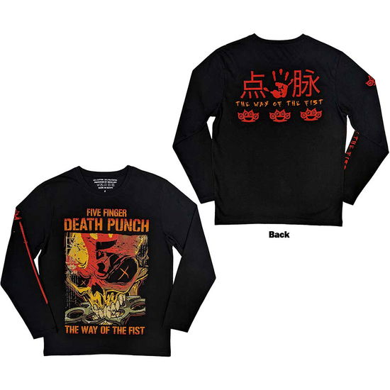 Five Finger Death Punch Unisex Long Sleeve T-Shirt: The Way Of The Fist (Back & Sleeve Print) - Five Finger Death Punch - Gadżety -  - 5056737251432 - 