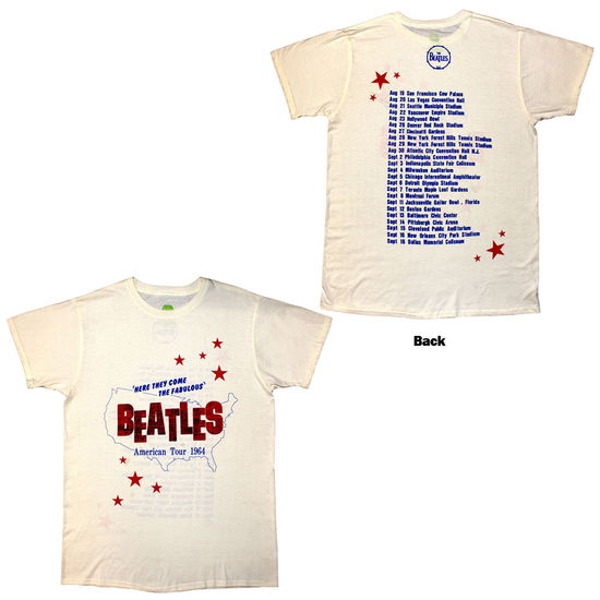 Cover for The Beatles · The Beatles Unisex T-Shirt: American Tour '64 (Natural) (Back Print) (T-shirt) [size S] (2024)