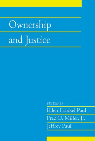 Cover for Ellen Frankel Paul · Ownership and Justice: Volume 27, Part 1 - Social Philosophy and Policy (Paperback Book) (2010)